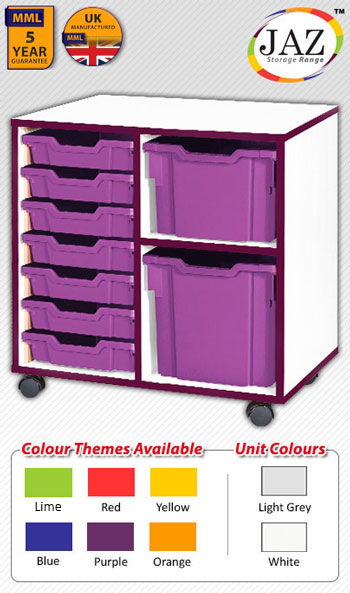 Jaz Storage Range - Double Width Variety Tray Units