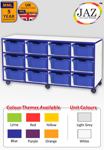 Jaz Storage Range - Quad Width Deep Tray Units