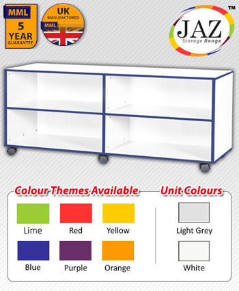 Jaz Storage Unit - Quad Width Shelf Storage Unit