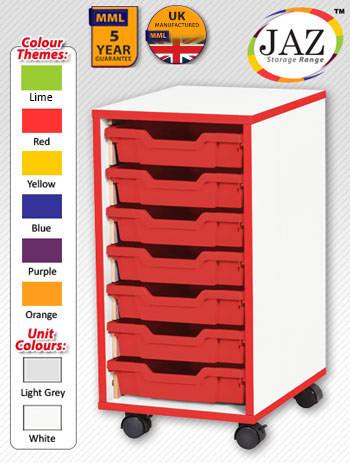 Jaz Storage Range - Single Width Shallow Tray Units