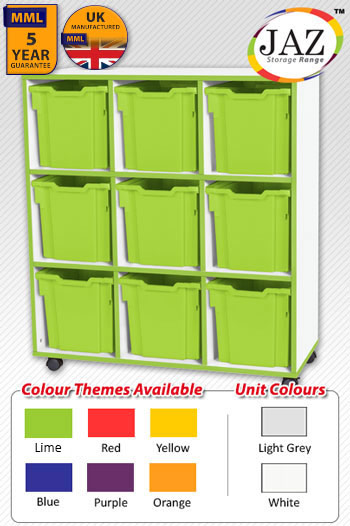 Jaz Storage Range - Triple Width Jumbo Tray Units