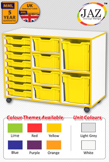 Jaz Storage Range - Triple Width Variety Tray Units