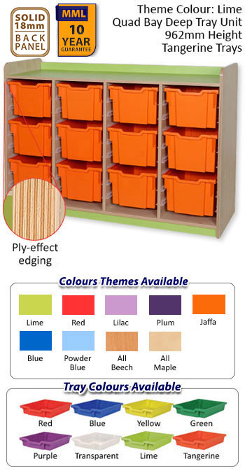 KubbyClass Quad Bay Deep Tray Units - 5 Heights