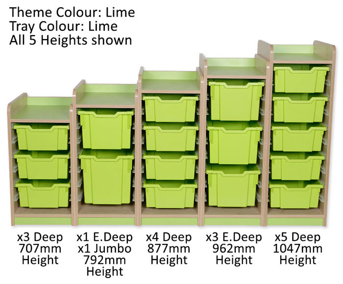 KubbyClass Single Bay Deep Tray Units - 5 Heights