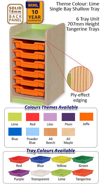 KubbyClass Single Bay Shallow Tray Units - 5 Heights