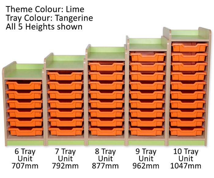 KubbyClass Single Bay Shallow Tray Units - 5 Heights