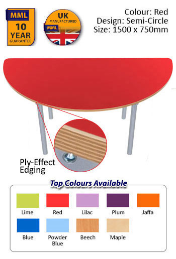 KubbyClass Semi-Circle Table 1500 x 750mm