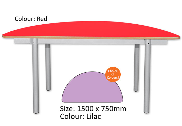 KubbyClass Semi-Circle Table 1500 x 750mm