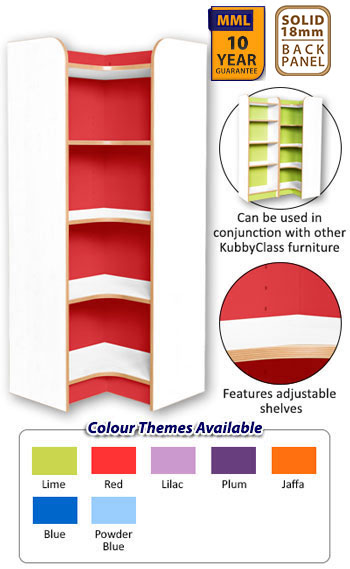 KubbyClass® Library Internal Corner Bookcase - Polar