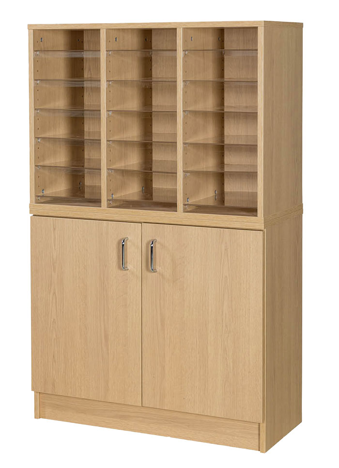18 Space Pigeonhole Unit with Cupboard
