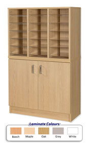 18 Space Pigeonhole Unit with Cupboard