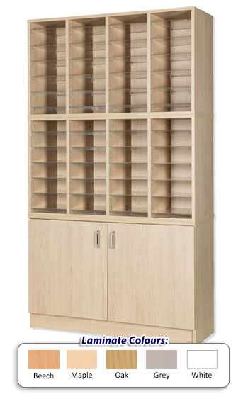 48 Space Pigeonhole Unit with Cupboard