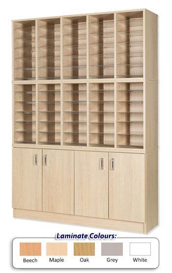 60 Space Pigeonhole Unit with Cupboard