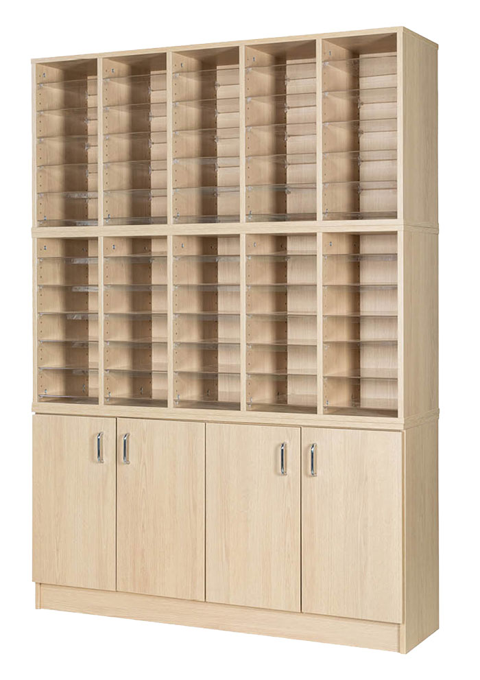 60 Space Pigeonhole Unit with Cupboard