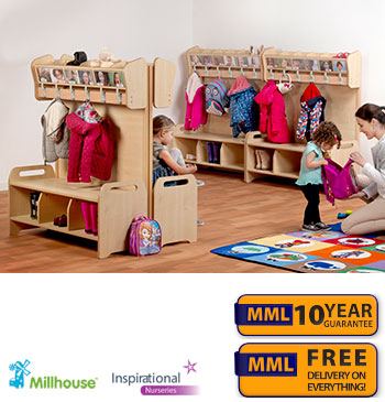 4x Freestanding Cubby Units Set