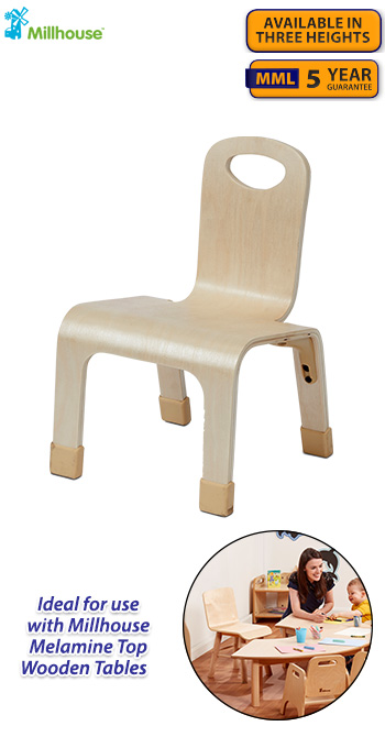 Wooden Stacking One Piece Chair - Pack of 4