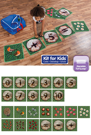 Woodland Set Of 35 Counting Mini Placement Carpets With Holdall