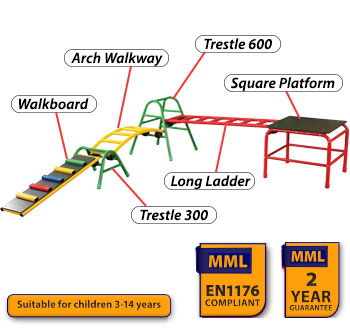 Set 7 - Six Piece Freestanding Outtdoor Play Gym