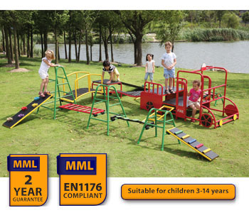 Freestanding Outdoor Play Gym - Complete Set - 16 Piece