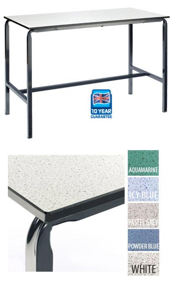 Crush Bent H-Frame Work Table With Trespa Top