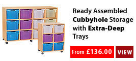 Ready Assembled Cubbyhole Storage with Extra-Deep Trays