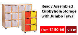 Ready Assembled Cubbyhole Storage with Jumbo Trays