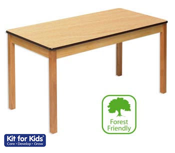 Rectangular Wooden Table With Beech Laminate Top