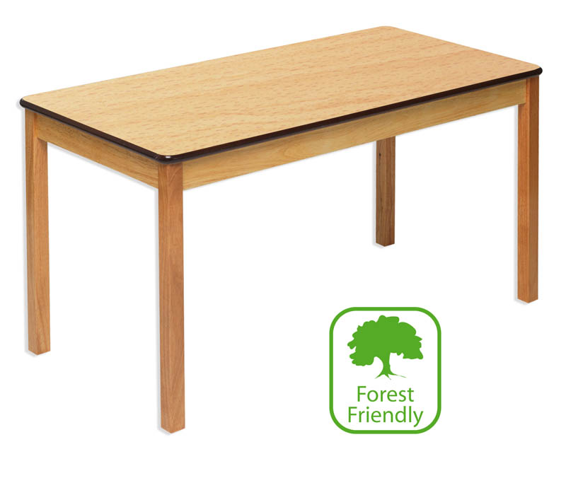 Rectangular Wooden Table With Beech Laminate Top