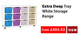 Extra Deep Tray White Storage Range