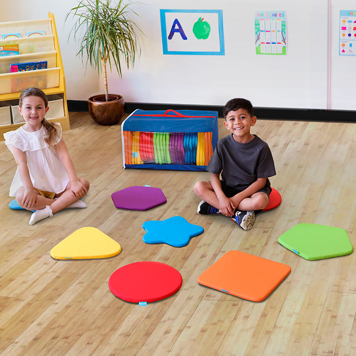 Rainbow Geometric Shaped Mats & Holdall