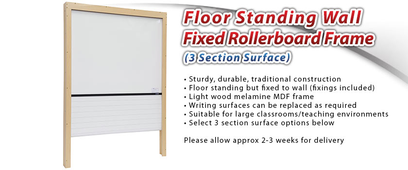 Floor Standing Wall Fixed Rollerboard Frame 3 Section Surface 