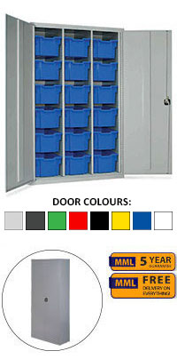 Lockable Treble Cupboard With 18 Extra Deep Trays Set - 1830mm