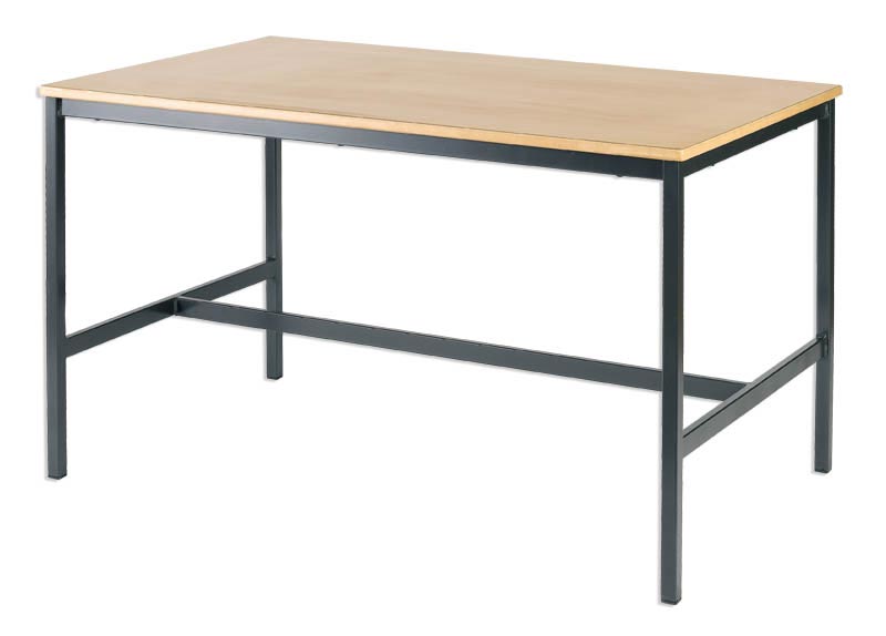 Fully Welded H-Frame Work Table With MDF Edge