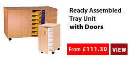 Ready Assembled Tray Storage Units With Lockable Doors
