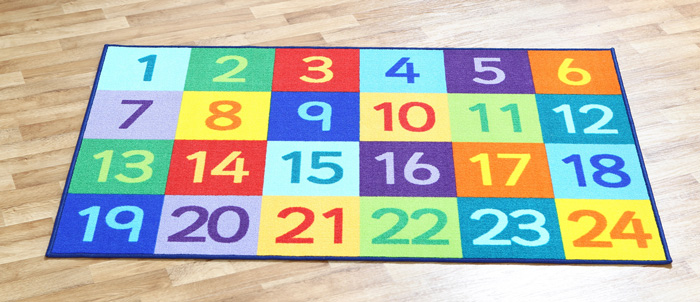 Rainbow 1-24 Numbers Carpet - 1.5m x 1m