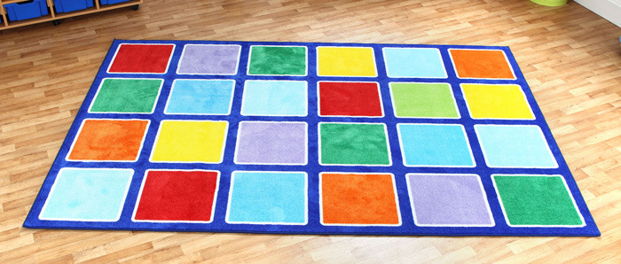 Rainbow Rectangle Placement Carpet - 3m x 2m