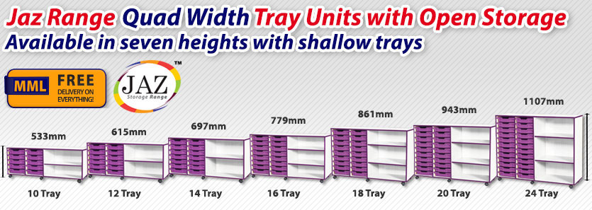 Quad Width Shallow Open Storage