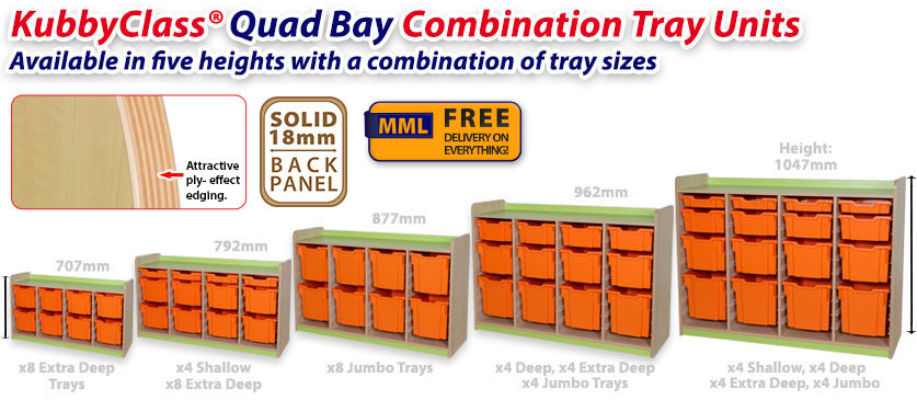 KubbyClass Quad Combo Tray Units