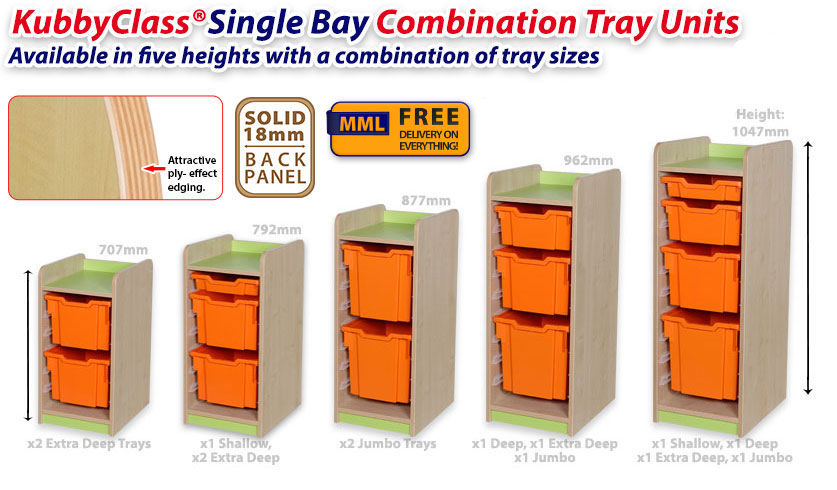 KubbyClass Single Bay Combo Tray Units