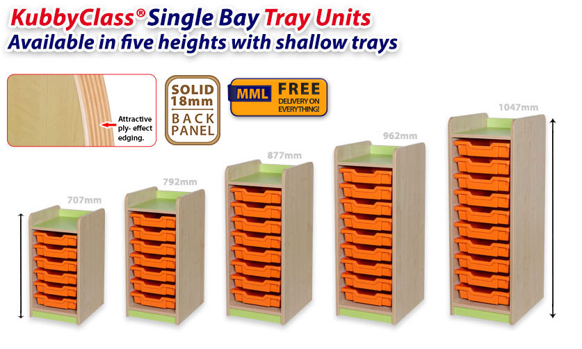 KubbyClass Single Bay Shallow Tray Units
