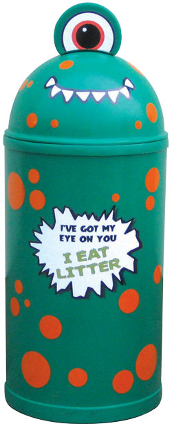 42 or 52 Litre Monster Litter Critter Bin - Dark Green