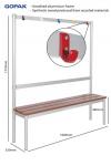 GOPAK Enviro 1600mm Changing Room Bench with Coloured hooks - view 1