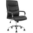 Carter Black Luxury Faux Leather Chair With Arms - view 1