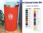 70 Litre Colonial Litter Bin - Stainless Steel Flip Top Lid - view 1