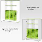 Jaz Storage Range - Triple Width Cupboard With variety Trays And Open Storage - view 2