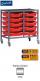 Gratnells Complete Low Height Double Column Grey Frame Trolley With 10 Shallow Trays Set - 735mm - view 1