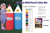 SET OF 4: 52 Litre Pencil Litter Bins - Midi - view 1