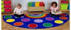 Rainbow 14 Spot Semi-Circle Carpet - 1.5m x 3m - view 2