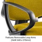 Eclipse XL 3 Lever Task Operator Chair - Bespoke Colour Chair With Loop Arms - view 2