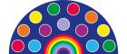 Rainbow 14 Spot Semi-Circle Carpet - 1.5m x 3m - view 5